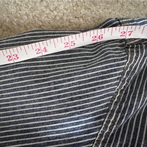 Wrangler Men’s Indigo Striped Denim Long Sleeve Shirt Brown Pearl Snaps  Size XL - Picture 12 of 12